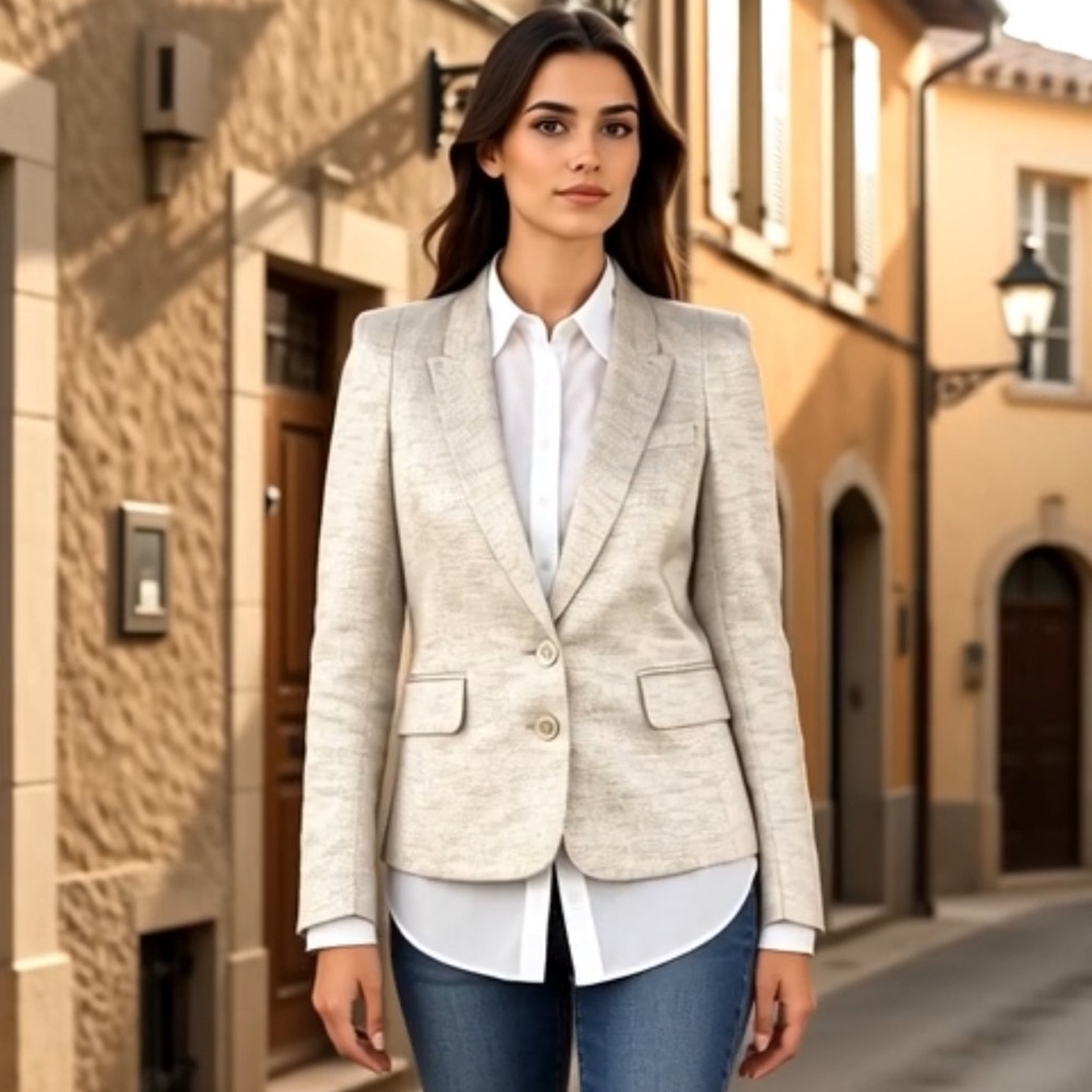 NWT. Juicy Couture silver metallic blazer jacket.